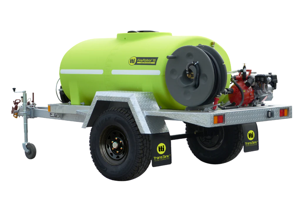 Genuine TTI 1200L FirePatrol15™ Fire Fighting Trailer With Pump and Hose Reel On Farm - Image 3