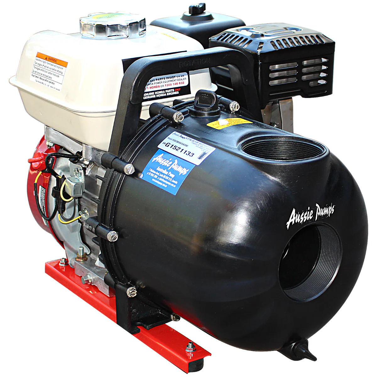 Aussie Pumps 3'' Poly Pump. Viton Seals. 1010 L/Min. Honda GX200.