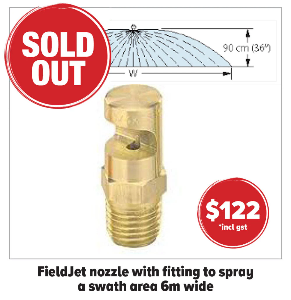 Fieldjet Nozzle With Fitting To Spray A Swath Area